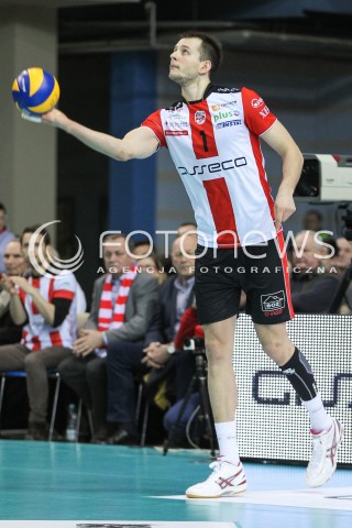  10.02.2016 RZESZOW<br />SIATKOWKA PLUSLIGA 2015/2016 MEN VOLLEYBALL POLAND POLISH PLUS LIGA LEAGUE SEASON 2015/2016<br />MECZ ASSECO RESOVIA RZESZOW - PGE SKRA BELCHATOW <br />N/Z BARTOSZ KUREK SYLWETKA <br /> 
