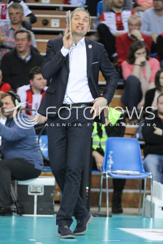  10.02.2016 RZESZOW<br />SIATKOWKA PLUSLIGA 2015/2016 MEN VOLLEYBALL POLAND POLISH PLUS LIGA LEAGUE SEASON 2015/2016<br />MECZ ASSECO RESOVIA RZESZOW - PGE SKRA BELCHATOW <br />N/Z ANDRZEJ KOWAL - I TRENER ( HEAD COACH ) SYLWETKA <br /> 