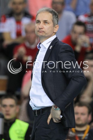  10.02.2016 RZESZOW<br />SIATKOWKA PLUSLIGA 2015/2016 MEN VOLLEYBALL POLAND POLISH PLUS LIGA LEAGUE SEASON 2015/2016<br />MECZ ASSECO RESOVIA RZESZOW - PGE SKRA BELCHATOW <br />N/Z ANDRZEJ KOWAL - I TRENER ( HEAD COACH ) SYLWETKA <br /> 