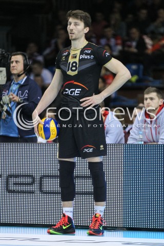  10.02.2016 RZESZOW<br />SIATKOWKA PLUSLIGA 2015/2016 MEN VOLLEYBALL POLAND POLISH PLUS LIGA LEAGUE SEASON 2015/2016<br />MECZ ASSECO RESOVIA RZESZOW - PGE SKRA BELCHATOW <br />N/Z NICOLAS MARECHAL SYLWETKA <br /> 