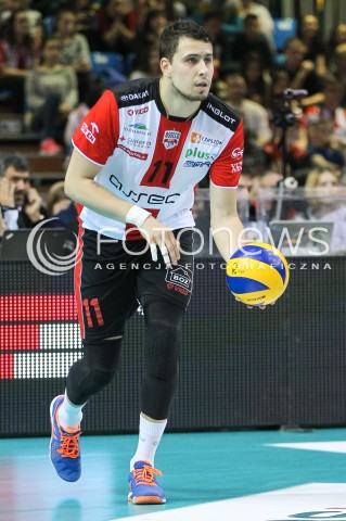 10.02.2016 RZESZOW<br />SIATKOWKA PLUSLIGA 2015/2016 MEN VOLLEYBALL POLAND POLISH PLUS LIGA LEAGUE SEASON 2015/2016<br />MECZ ASSECO RESOVIA RZESZOW - PGE SKRA BELCHATOW <br />N/Z FABIAN DRZYZGA SYLWETKA <br /> 