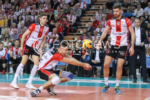  10.02.2016 RZESZOW<br />SIATKOWKA PLUSLIGA 2015/2016 MEN VOLLEYBALL POLAND POLISH PLUS LIGA LEAGUE SEASON 2015/2016<br />MECZ ASSECO RESOVIA RZESZOW - PGE SKRA BELCHATOW <br />N/Z THOMAS JAESCHKE DAWID DRYJA NIKOLAY PENCHEV ( NIKOLAJ PENCZEW ) <br /> 