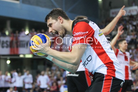  10.02.2016 RZESZOW<br />SIATKOWKA PLUSLIGA 2015/2016 MEN VOLLEYBALL POLAND POLISH PLUS LIGA LEAGUE SEASON 2015/2016<br />MECZ ASSECO RESOVIA RZESZOW - PGE SKRA BELCHATOW <br />N/Z FABIAN DRZYZGA RADOSC EMOCJE <br /> 