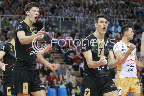  10.02.2016 RZESZOW<br />SIATKOWKA PLUSLIGA 2015/2016 MEN VOLLEYBALL POLAND POLISH PLUS LIGA LEAGUE SEASON 2015/2016<br />MECZ ASSECO RESOVIA RZESZOW - PGE SKRA BELCHATOW <br />N/Z FACUNDO CONTE SRECKO LISINAC RADOSC EMOCJE <br /> 
