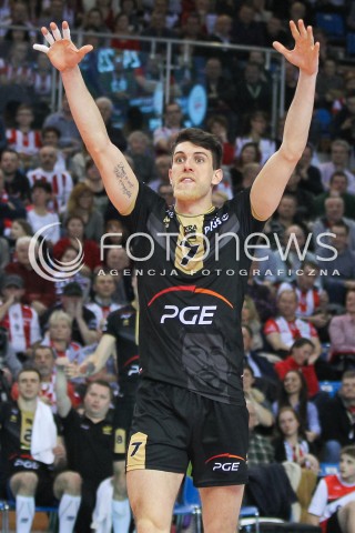  10.02.2016 RZESZOW<br />SIATKOWKA PLUSLIGA 2015/2016 MEN VOLLEYBALL POLAND POLISH PLUS LIGA LEAGUE SEASON 2015/2016<br />MECZ ASSECO RESOVIA RZESZOW - PGE SKRA BELCHATOW <br />N/Z FACUNDO CONTE RADOSC EMOCJE SYLWETKA <br /> 