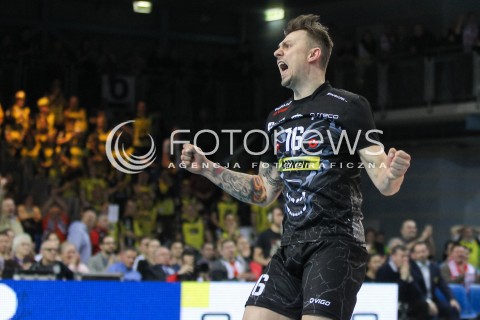  10.02.2016 RZESZOW<br />SIATKOWKA PLUSLIGA 2015/2016 MEN VOLLEYBALL POLAND POLISH PLUS LIGA LEAGUE SEASON 2015/2016<br />MECZ ASSECO RESOVIA RZESZOW - PGE SKRA BELCHATOW <br />N/Z KRZYSZTOF IGNACZAK RADOSC EMOCJE SYLWETKA <br /> 