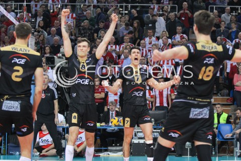  10.02.2016 RZESZOW<br />SIATKOWKA PLUSLIGA 2015/2016 MEN VOLLEYBALL POLAND POLISH PLUS LIGA LEAGUE SEASON 2015/2016<br />MECZ ASSECO RESOVIA RZESZOW - PGE SKRA BELCHATOW <br />N/Z ANDRZEJ WRONA FACUNDO CONTE RADOSC EMOCJE WYGRANA ZWYCIESTWO <br /> 