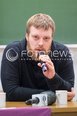  13.02.2016 LODZ<br />WIZYTA LIDERA PARTII RAZEM ADRIANA ZANBERGA W LODZKIEJ AKADEMI HUMANISTYCZNO EKONOMICZNEJ<br />N/Z ADRIAN ZANBERG<br /> 