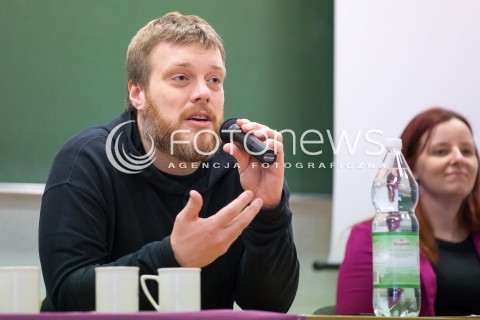  13.02.2016 LODZ<br />WIZYTA LIDERA PARTII RAZEM ADRIANA ZANBERGA W LODZKIEJ AKADEMI HUMANISTYCZNO EKONOMICZNEJ<br />N/Z ADRIAN ZANBERG<br /> 