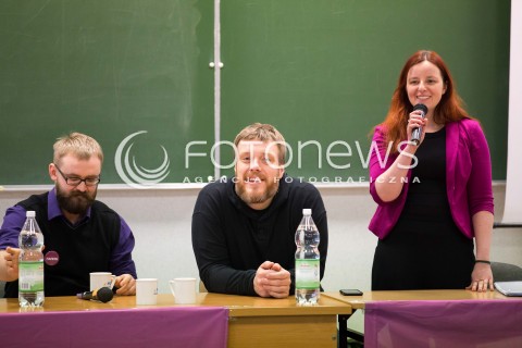  13.02.2016 LODZ<br />WIZYTA LIDERA PARTII RAZEM ADRIANA ZANBERGA W LODZKIEJ AKADEMI HUMANISTYCZNO EKONOMICZNEJ<br />N/Z ADRIAN ZANBERG<br /> 