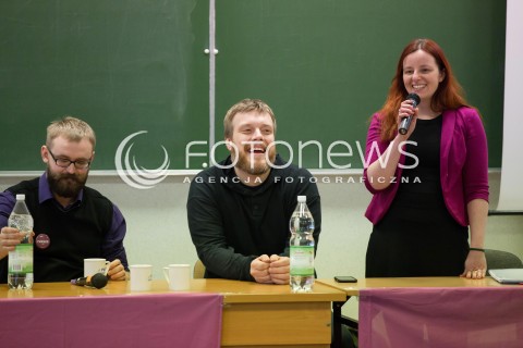  13.02.2016 LODZ<br />WIZYTA LIDERA PARTII RAZEM ADRIANA ZANBERGA W LODZKIEJ AKADEMI HUMANISTYCZNO EKONOMICZNEJ<br />N/Z ADRIAN ZANBERG<br /> 