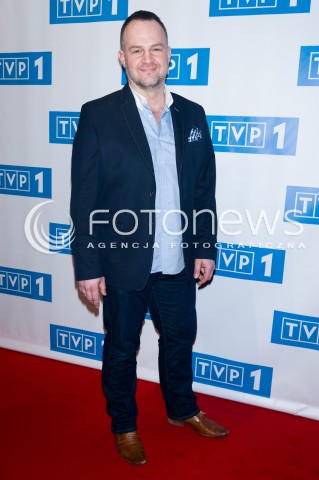  15.02.2016 WARSZAWA<br />PREZENTACJA RAMOWKI WIOSENNEJ TVP<br />N/Z ANTONI KROLIKOWSKI Z DZIEWCZYNA KOBIETA KATARZYNA SAWCZUK <br /> 