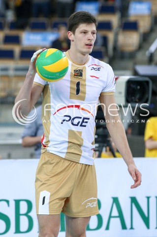  17.02.2016 LODZ POLAND<br />
SIATKOWKA LIGA MISTRZOW MEN CEV VOLLEYBALL CHAMPIONS LEAGUE 2015/2016<br />
MATCH PGE SKRA BELCHATOW - ZIRAAT BANKASI ANKARA<br />
N/Z SRECKO LISINAC SYLWETKA<br />
 