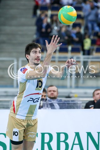  17.02.2016 LODZ POLAND<br />
SIATKOWKA LIGA MISTRZOW MEN CEV VOLLEYBALL CHAMPIONS LEAGUE 2015/2016<br />
MATCH PGE SKRA BELCHATOW - ZIRAAT BANKASI ANKARA<br />
N/Z NICOLAS URIARTE SYLWETKA<br />
 