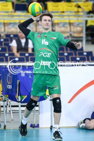  17.02.2016 LODZ POLAND<br />
SIATKOWKA LIGA MISTRZOW MEN CEV VOLLEYBALL CHAMPIONS LEAGUE 2015/2016<br />
MATCH PGE SKRA BELCHATOW - ZIRAAT BANKASI ANKARA<br />
N/Z KACPER PIECHOCKI SYLWETKA<br />
 