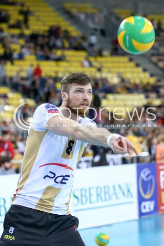  17.02.2016 LODZ POLAND<br />
SIATKOWKA LIGA MISTRZOW MEN CEV VOLLEYBALL CHAMPIONS LEAGUE 2015/2016<br />
MATCH PGE SKRA BELCHATOW - ZIRAAT BANKASI ANKARA<br />
N/Z ANDRZEJ WRONA SYLWETKA<br />
 