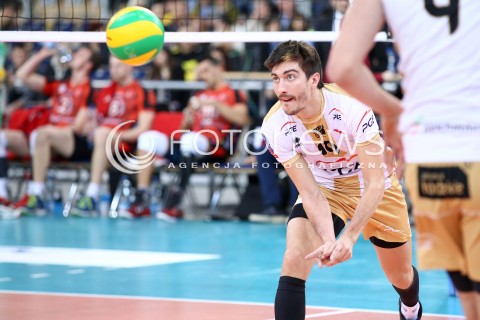  17.02.2016 LODZ POLAND<br />
SIATKOWKA LIGA MISTRZOW MEN CEV VOLLEYBALL CHAMPIONS LEAGUE 2015/2016<br />
MATCH PGE SKRA BELCHATOW - ZIRAAT BANKASI ANKARA<br />
N/Z NICOLAS URIARTE SYLWETKA<br />
 