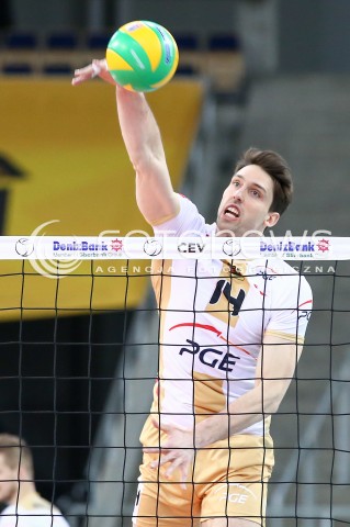  17.02.2016 LODZ POLAND<br />
SIATKOWKA LIGA MISTRZOW MEN CEV VOLLEYBALL CHAMPIONS LEAGUE 2015/2016<br />
MATCH PGE SKRA BELCHATOW - ZIRAAT BANKASI ANKARA<br />
N/Z MARCEL GROMADOWSKI SYLWETKA<br />
 