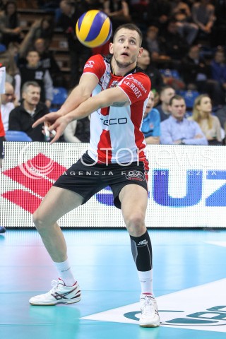  20.02.2016 RZESZOW <br />SIATKOWKA PLUS LIGA 2015/2016 MEN VOLLEYBALL POLAND POLISH PLUSLIGA LEAGUE SEASON 2015/2016 <br />MECZ ASSECO RESOVIA RZESZOW - LUCZNICZKA BYDGOSZCZ <br />N/Z BARTOSZ KUREK SYLWETKA <br /> 
