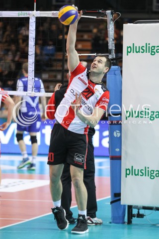  20.02.2016 RZESZOW <br />SIATKOWKA PLUS LIGA 2015/2016 MEN VOLLEYBALL POLAND POLISH PLUSLIGA LEAGUE SEASON 2015/2016 <br />MECZ ASSECO RESOVIA RZESZOW - LUCZNICZKA BYDGOSZCZ <br />N/Z DOMINIK WITCZAK SYLWETKA <br /> 