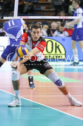  20.02.2016 RZESZOW <br />SIATKOWKA PLUS LIGA 2015/2016 MEN VOLLEYBALL POLAND POLISH PLUSLIGA LEAGUE SEASON 2015/2016 <br />MECZ ASSECO RESOVIA RZESZOW - LUCZNICZKA BYDGOSZCZ <br />N/Z THOMAS JAESCHKE SYLWETKA <br /> 