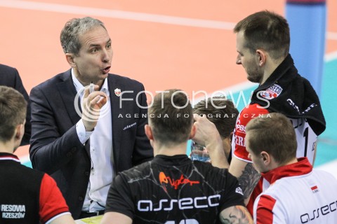  20.02.2016 RZESZOW <br />SIATKOWKA PLUS LIGA 2015/2016 MEN VOLLEYBALL POLAND POLISH PLUSLIGA LEAGUE SEASON 2015/2016 <br />MECZ ASSECO RESOVIA RZESZOW - LUCZNICZKA BYDGOSZCZ <br />N/Z ANDRZEJ KOWAL - I TRENER ( HEAD COACH ) BARTOSZ KUREK <br /> 