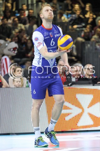  20.02.2016 RZESZOW <br />SIATKOWKA PLUS LIGA 2015/2016 MEN VOLLEYBALL POLAND POLISH PLUSLIGA LEAGUE SEASON 2015/2016 <br />MECZ ASSECO RESOVIA RZESZOW - LUCZNICZKA BYDGOSZCZ <br />N/Z JAKUB JAROSZ SYLWETKA <br /> 