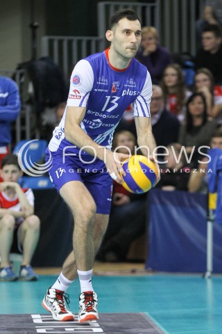  20.02.2016 RZESZOW <br />SIATKOWKA PLUS LIGA 2015/2016 MEN VOLLEYBALL POLAND POLISH PLUSLIGA LEAGUE SEASON 2015/2016 <br />MECZ ASSECO RESOVIA RZESZOW - LUCZNICZKA BYDGOSZCZ <br />N/Z GRZEGORZ KOSOK SYLWETKA <br /> 