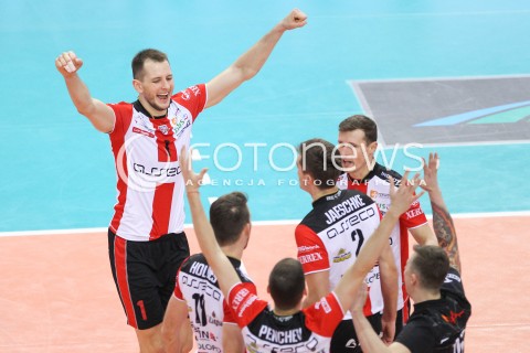  20.02.2016 RZESZOW <br />SIATKOWKA PLUS LIGA 2015/2016 MEN VOLLEYBALL POLAND POLISH PLUSLIGA LEAGUE SEASON 2015/2016 <br />MECZ ASSECO RESOVIA RZESZOW - LUCZNICZKA BYDGOSZCZ <br />N/Z BARTOSZ KUREK LUKAS TICHACEK THOMAS JAESCHKE RADOSC EMOCJE <br /> 