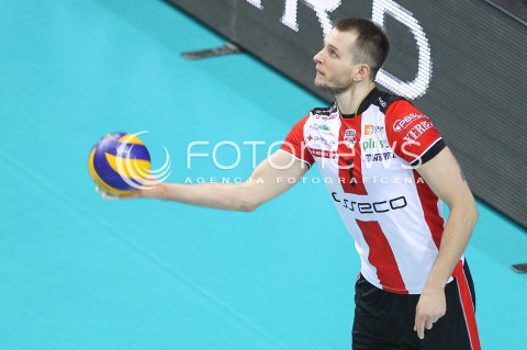  20.02.2016 RZESZOW <br />SIATKOWKA PLUS LIGA 2015/2016 MEN VOLLEYBALL POLAND POLISH PLUSLIGA LEAGUE SEASON 2015/2016 <br />MECZ ASSECO RESOVIA RZESZOW - LUCZNICZKA BYDGOSZCZ <br />N/Z BARTOSZ KUREK SYLWETKA <br /> 
