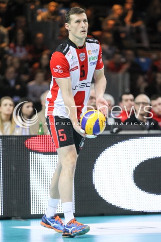  20.02.2016 RZESZOW <br />SIATKOWKA PLUS LIGA 2015/2016 MEN VOLLEYBALL POLAND POLISH PLUSLIGA LEAGUE SEASON 2015/2016 <br />MECZ ASSECO RESOVIA RZESZOW - LUCZNICZKA BYDGOSZCZ <br />N/Z LUKAS TICHACEK SYLWETKA <br /> 