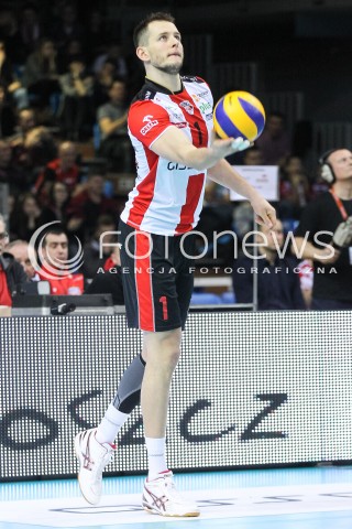  20.02.2016 RZESZOW <br />SIATKOWKA PLUS LIGA 2015/2016 MEN VOLLEYBALL POLAND POLISH PLUSLIGA LEAGUE SEASON 2015/2016 <br />MECZ ASSECO RESOVIA RZESZOW - LUCZNICZKA BYDGOSZCZ <br />N/Z BARTOSZ KUREK SYLWETKA <br /> 