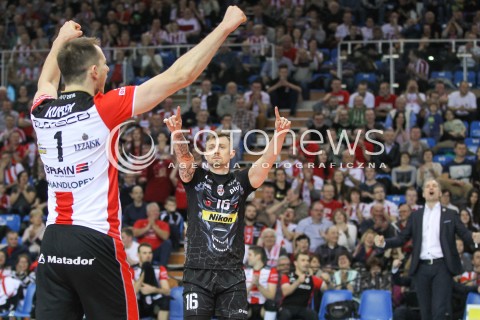  20.02.2016 RZESZOW <br />SIATKOWKA PLUS LIGA 2015/2016 MEN VOLLEYBALL POLAND POLISH PLUSLIGA LEAGUE SEASON 2015/2016 <br />MECZ ASSECO RESOVIA RZESZOW - LUCZNICZKA BYDGOSZCZ <br />N/Z KRZYSZTOF IGNACZAK BARTOSZ KUREK RADOSC EMOCJE <br /> 