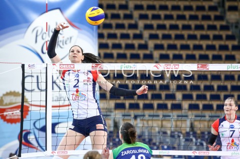  21.02.2016 LODZ SIATKOWKA ORLEN LIGA SEZON 2015/2016 WOMEN VOLLEYBALL POLISH SEASON BEEF MASTER BUDOWLANI LODZ - PGE ATOM TREFL SOPOT<br />
N/Z GABRIELA POLANSKA ATAK<br />
 