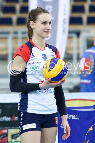  21.02.2016 LODZ SIATKOWKA ORLEN LIGA SEZON 2015/2016 WOMEN VOLLEYBALL POLISH SEASON BEEF MASTER BUDOWLANI LODZ - PGE ATOM TREFL SOPOT<br />
N/Z ALEKSANDRA GROMADOWSKA SYLWETKA<br />
 