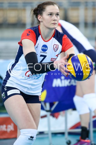  21.02.2016 LODZ SIATKOWKA ORLEN LIGA SEZON 2015/2016 WOMEN VOLLEYBALL POLISH SEASON BEEF MASTER BUDOWLANI LODZ - PGE ATOM TREFL SOPOT<br />
N/Z JULIA TWARDOWSKA<br />
 