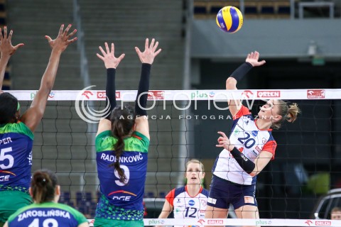  21.02.2016 LODZ SIATKOWKA ORLEN LIGA SEZON 2015/2016 WOMEN VOLLEYBALL POLISH SEASON BEEF MASTER BUDOWLANI LODZ - PGE ATOM TREFL SOPOT<br />
N/Z MARTYNA GRAJBER<br />
 