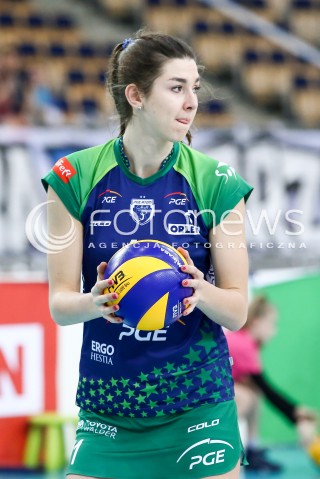  21.02.2016 LODZ SIATKOWKA ORLEN LIGA SEZON 2015/2016 WOMEN VOLLEYBALL POLISH SEASON BEEF MASTER BUDOWLANI LODZ - PGE ATOM TREFL SOPOT<br />
N/Z JUSTYNA LUKASIK SYLWETKA<br />
 