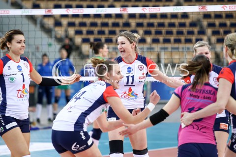 21.02.2016 LODZ SIATKOWKA ORLEN LIGA SEZON 2015/2016 WOMEN VOLLEYBALL POLISH SEASON BEEF MASTER BUDOWLANI LODZ - PGE ATOM TREFL SOPOT<br />
N/Z RADOSC EMOCJE WYGRANA<br />
 
