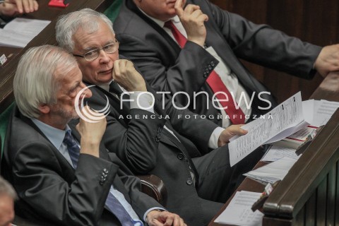  25.02.2016 WARSZAWA SEJM<br />POSIEDZENIE SEJMU RP<br />N/Z JAROSLAW KACZYNSKI RYSZARD TERLECKI<br /> 