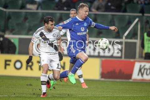  28.02.2016 WARSZAWA PILKA NOZNA <br />FOOTBALL EKSTRAKLASA STADION LEGII<br />MECZ LEGIA WARSZAWA - RUCH CHORZOW<br />N/Z NEMANJA NIKOLIC MAREK ZIENCZUK<br /> 