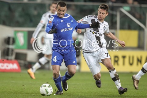  28.02.2016 WARSZAWA PILKA NOZNA <br />FOOTBALL EKSTRAKLASA STADION LEGII<br />MECZ LEGIA WARSZAWA - RUCH CHORZOW<br />N/Z LUKASZ SURMA ARIEL BORYSIUK<br /> 