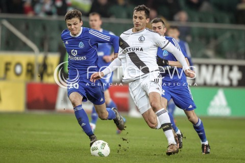  28.02.2016 WARSZAWA PILKA NOZNA <br />FOOTBALL EKSTRAKLASA STADION LEGII<br />MECZ LEGIA WARSZAWA - RUCH CHORZOW<br />N/Z TOMASZ JODLOWIEC PATRYK LIPSKI<br /> 