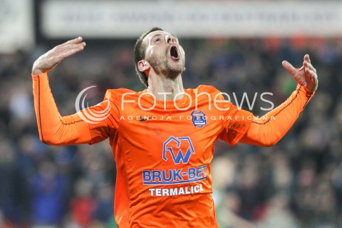  02.03.2016 NIECIECZA <br />PILKA NOZNA T-MOBILE EKSTRAKLASA SEZON 2015/2016 <br />FOOTBALL POLISH EKSTRAKLASA SEASON 2015/16<br />MECZ TERMALICA BRUK-BET NIECIECZA - LEGIA WARSZAWA <br />N/Z WOJCIECH KEDZIORA RADOSC EMOCJE BRAMKA GOL NA 1:0 DLA NIECIECZY <br /> 