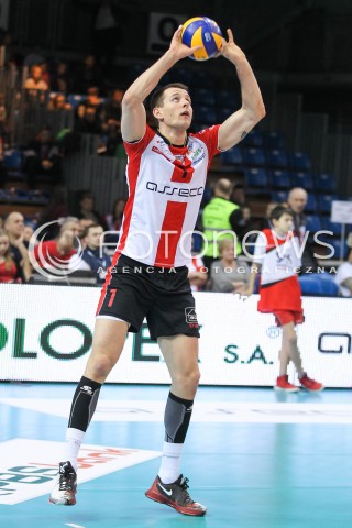  11.03.2016 RZESZOW<br />SIATKOWKA PLUSLIGA 2015/2016 MEN VOLLEYBALL POLAND POLISH PLUS LIGA LEAGUE SEASON 2015/2016<br />MECZ ASSECO RESOVIA RZESZOW - CERRAD CZARNI RADOM<br />N/Z BARTOSZ KUREK SYLWETKA <br /> 