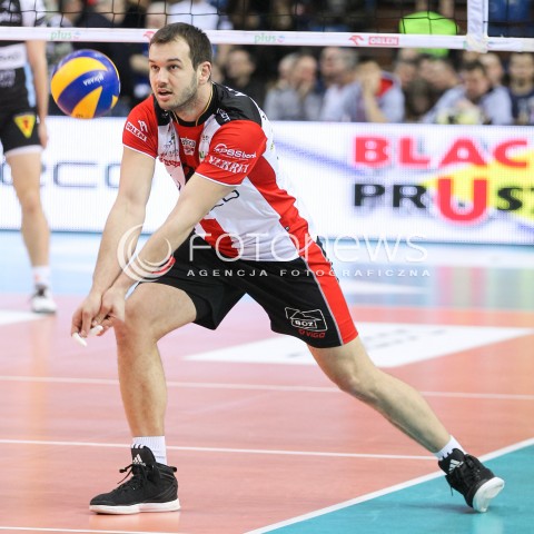  11.03.2016 RZESZOW<br />SIATKOWKA PLUSLIGA 2015/2016 MEN VOLLEYBALL POLAND POLISH PLUS LIGA LEAGUE SEASON 2015/2016<br />MECZ ASSECO RESOVIA RZESZOW - CERRAD CZARNI RADOM<br />N/Z DOMINIK WITCZAK SYLWETKA <br /> 
