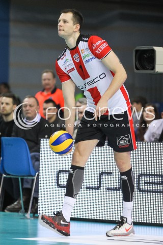  11.03.2016 RZESZOW<br />SIATKOWKA PLUSLIGA 2015/2016 MEN VOLLEYBALL POLAND POLISH PLUS LIGA LEAGUE SEASON 2015/2016<br />MECZ ASSECO RESOVIA RZESZOW - CERRAD CZARNI RADOM<br />N/Z BARTOSZ KUREK SYLWETKA <br /> 