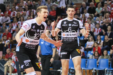  11.03.2016 RZESZOW<br />SIATKOWKA PLUSLIGA 2015/2016 MEN VOLLEYBALL POLAND POLISH PLUS LIGA LEAGUE SEASON 2015/2016<br />MECZ ASSECO RESOVIA RZESZOW - CERRAD CZARNI RADOM<br />N/Z ARTUR SZALPUK WOJCIECH ZALINSKI RADOSC EMOCJE <br /> 