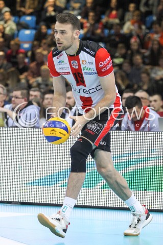  11.03.2016 RZESZOW<br />SIATKOWKA PLUSLIGA 2015/2016 MEN VOLLEYBALL POLAND POLISH PLUS LIGA LEAGUE SEASON 2015/2016<br />MECZ ASSECO RESOVIA RZESZOW - CERRAD CZARNI RADOM<br />N/Z RUSSELL HOLMES SYLWETKA <br /> 