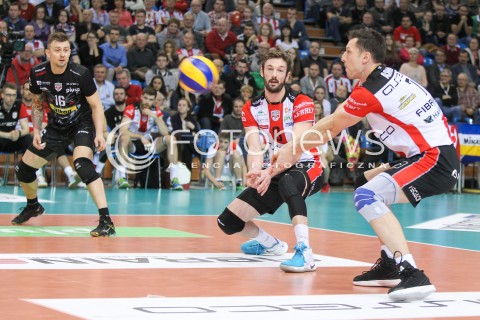  11.03.2016 RZESZOW<br />SIATKOWKA PLUSLIGA 2015/2016 MEN VOLLEYBALL POLAND POLISH PLUS LIGA LEAGUE SEASON 2015/2016<br />MECZ ASSECO RESOVIA RZESZOW - CERRAD CZARNI RADOM<br />N/Z JULIEN LYNEEL OLIEG ACHREM ( ALEH AKHREM ) KRZYSZTOF IGNACZAK <br /> 